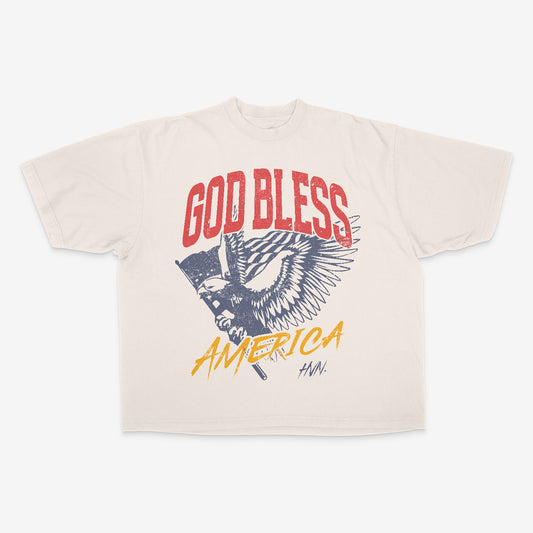 God Bless America Tee - Natural